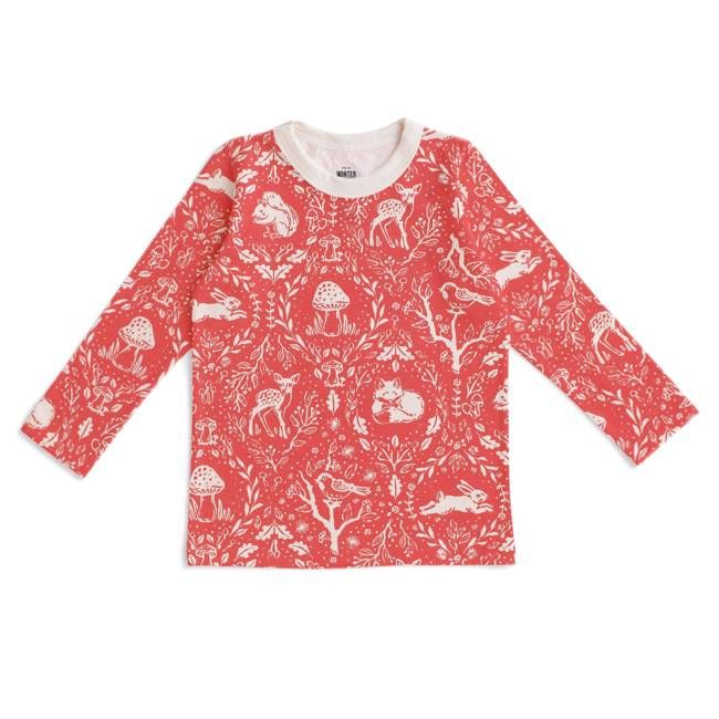 Long Sleeve Tee - Animal Tapestry Red