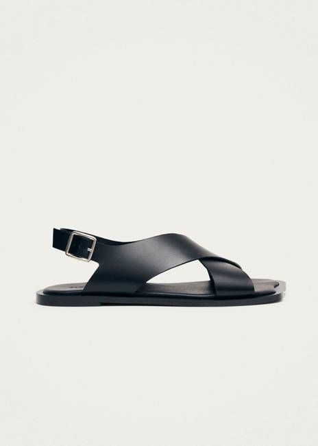 Nalu Black Leather Sandals
