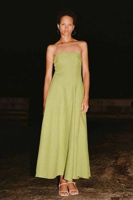Das Chiara Maxi Bandeau Kleid in Apfelgrün