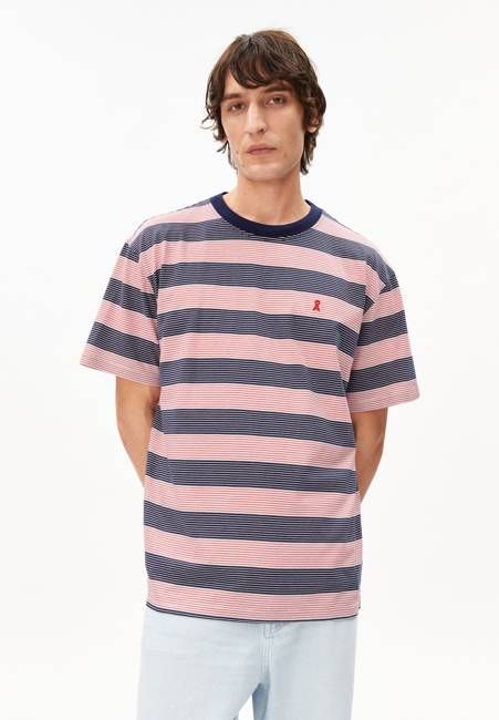 MAARKOS MULTI STRIPES T-SHIRT | tinted navy-oatmilk