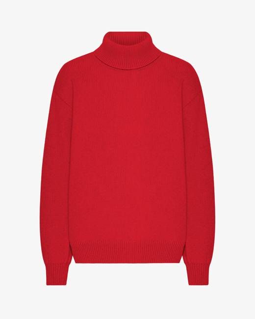 Merino Wool Turtleneck - Scarlet Red