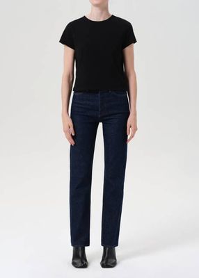 90's Pinch Waist High Rise Straight Long (Comfort Stretch) in Reissue