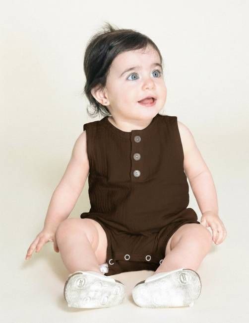 Brooklyn Organic Cotton Gauze Tank Onesie - Chicory Coffee