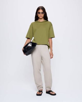 Archive Womens DNA Barrel-Leg Track Pants—stone