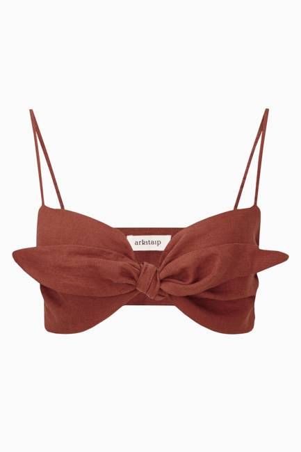 The Xavi Bandeau Top in terracotta
