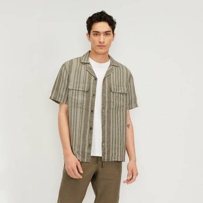 The Resort Shirt in Linen | Seagrass / Kalamata