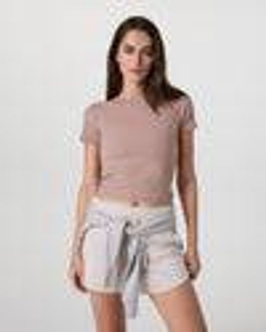 Pose Fitted Tee | Women's Rose Clay Rib Top | Vuori