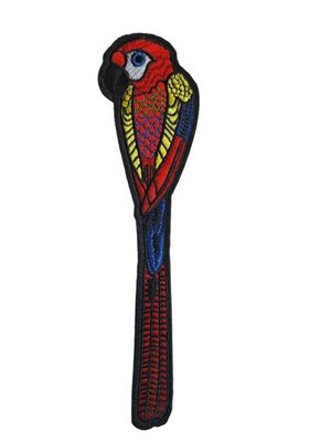 Large Parrot Iron On Patch | Embroidered Clothing Repair Patch
