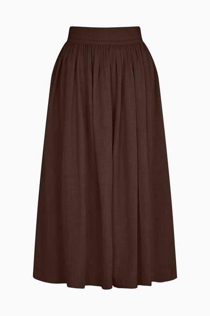 The Paulina Midi Skirt in chocolate
