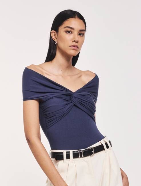 Laila Twist Front Bodysuit in Nightime