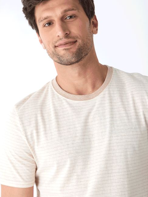 Stripe Triblend Jersey Crew Tee