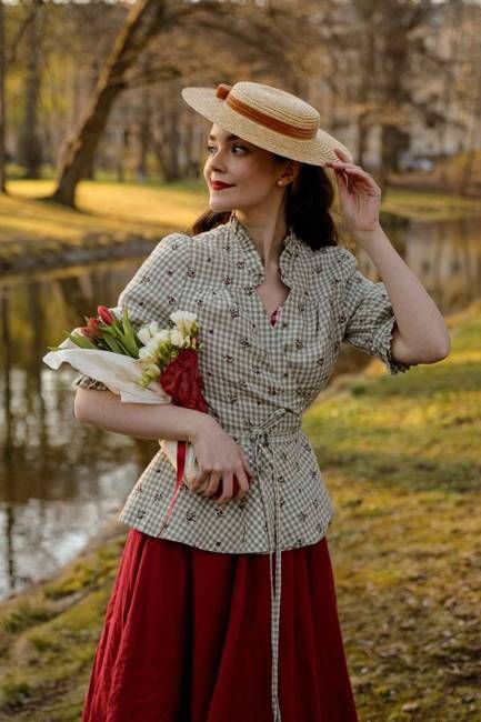 Bennet Blouse, Short Sleeve, Green Gingham