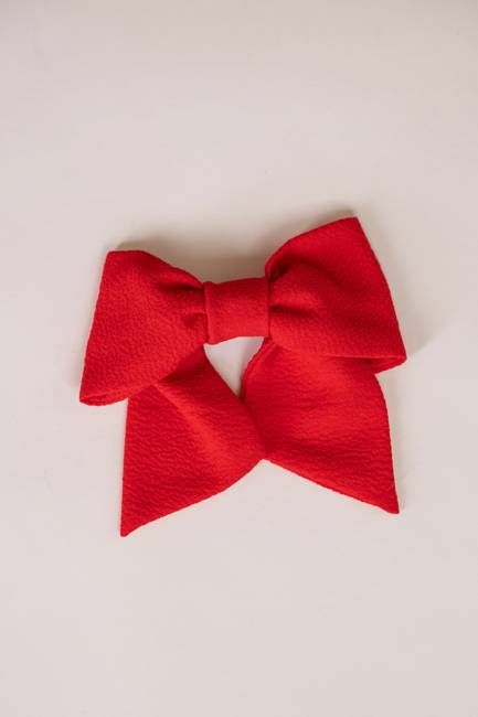 Sample Sale Hair Bow in Red Crepe