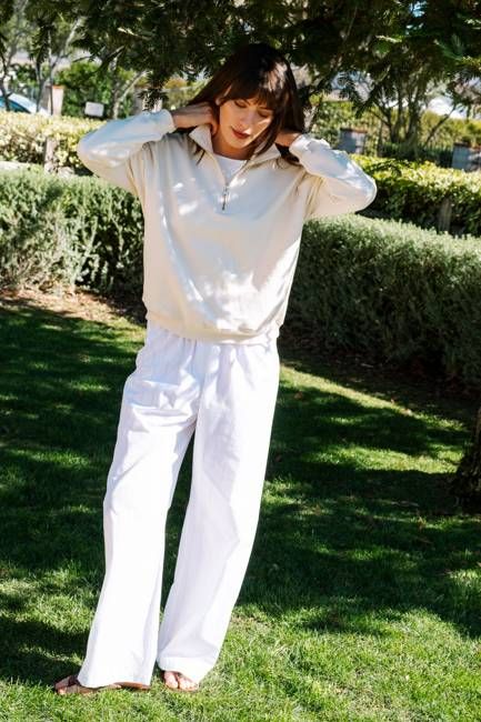 Marissa Pant in White Poplin