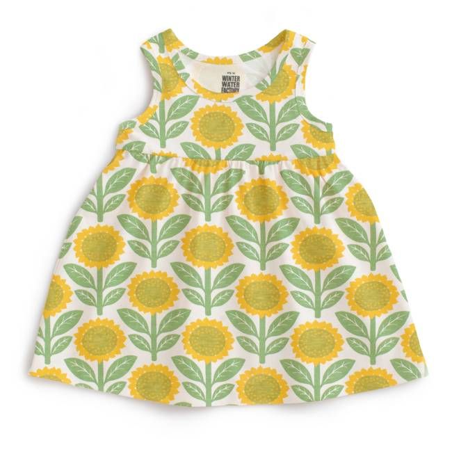 Alna Baby Dress - Sunflowers Green