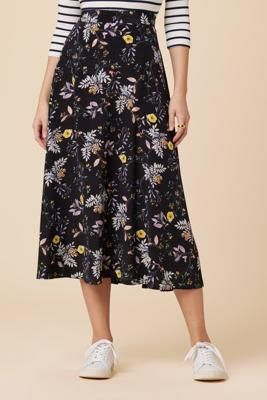 Grey floral hotsell slip skirt 632-036