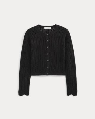 Lace-Knit Cardigan | Black