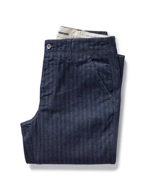 The Morse Pant in Rinsed Indigo Herringbone