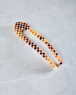 Tortoise Checker - French Hair Pin  - Machete