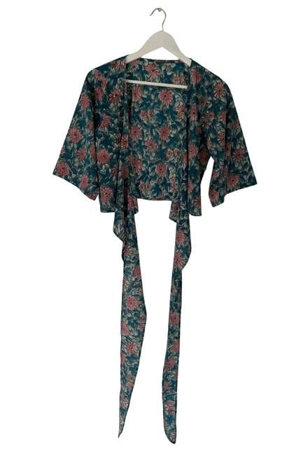 NEW! Block print Wrap Top No. 38