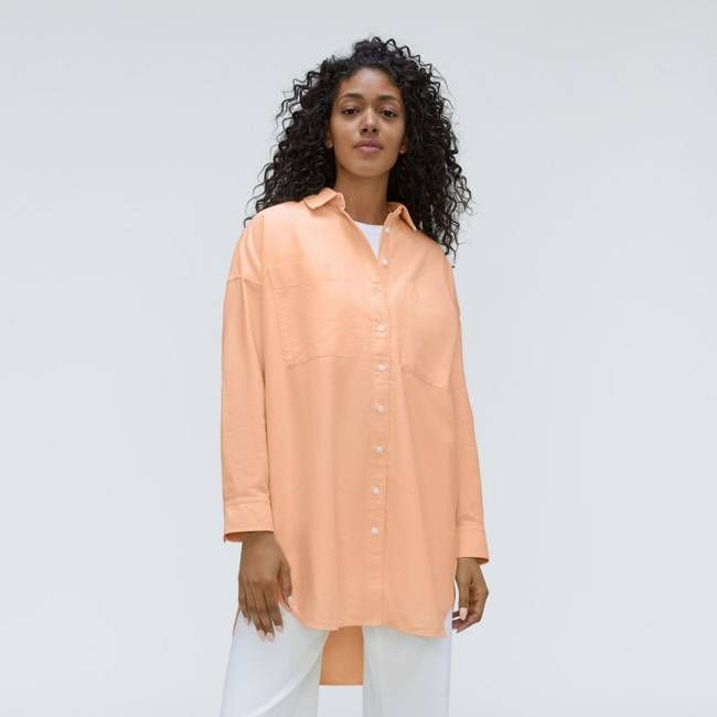 The Way Long Oxford Shirt | Apricot