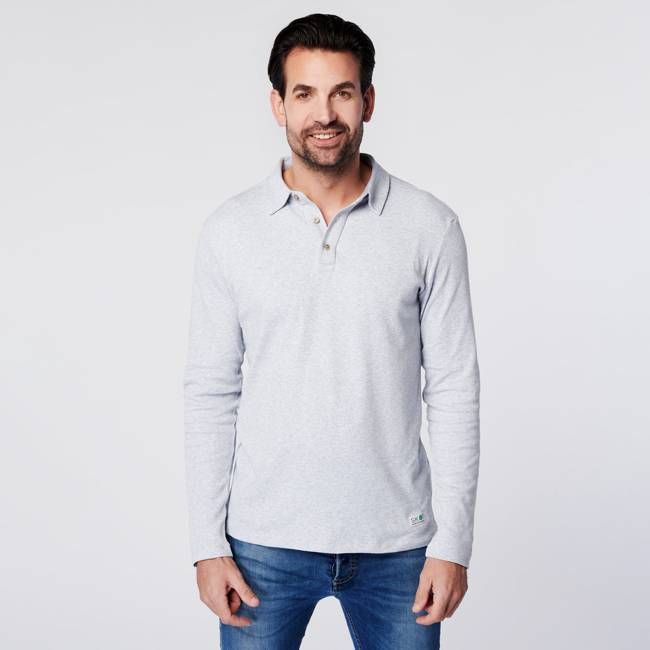 Longsleeve Polo - Grey Melange