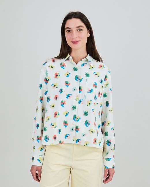 Mini Flower Boxy Blouse Ecru