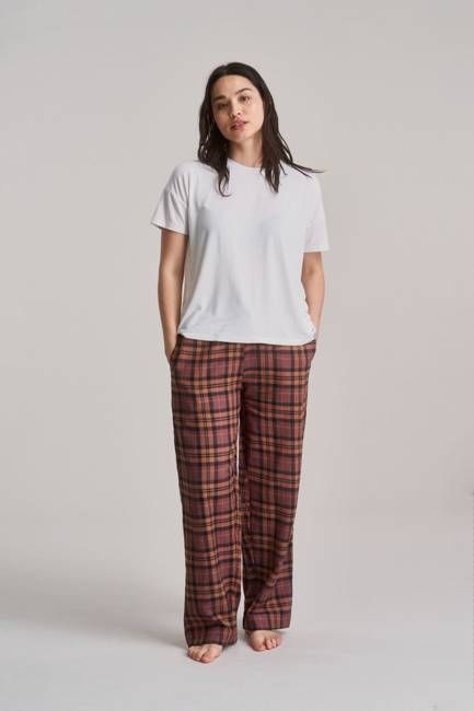 JIM JAM Womens Organic Cotton Pyjama Bottoms - Berry