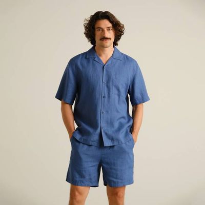 DEDICATED - Shirt Marstrand Linen True Blue