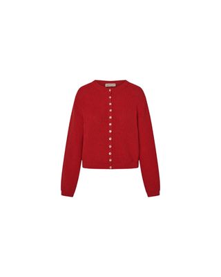 Harbor Cardigan - cherry red