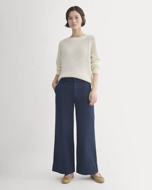 Seamed Wide-Leg Pant | Navy