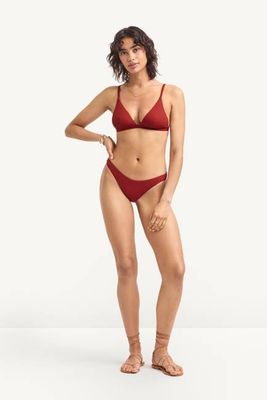 California High Leg Bottom - Deep Madder EcoRib