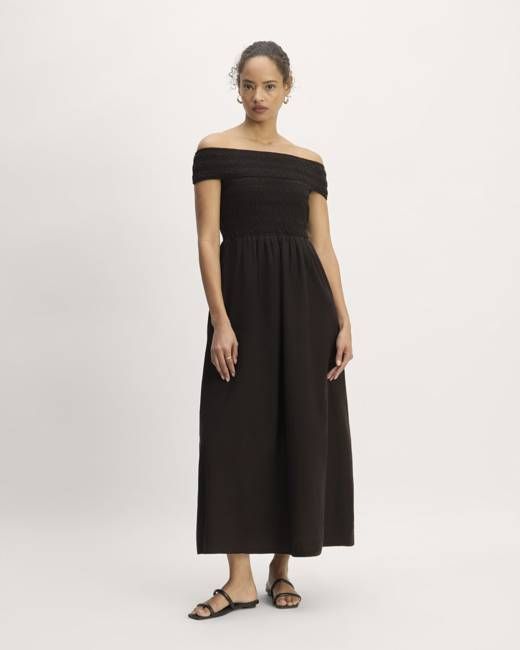 The Gauze Off-the-Shoulder Dress | Black