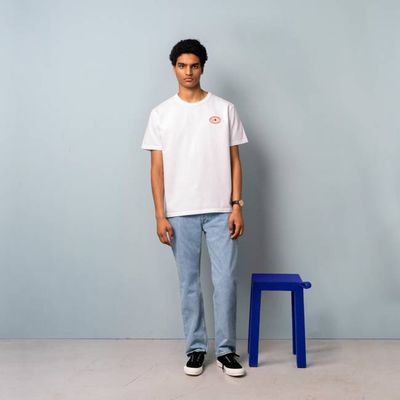 Schwergewichts-T-Shirt mit Feigenaufnäher