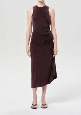 Anya Midi Dress in Plum