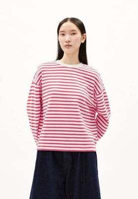 FRANKAA MAARLEN STRIPE SWEAT | undyed-crushed berry