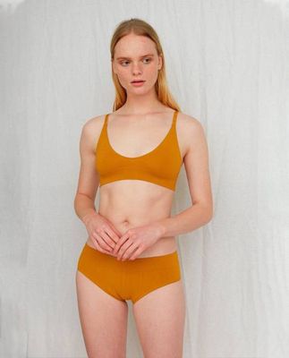 Vineta Organic Cotton Knicker In Ocre