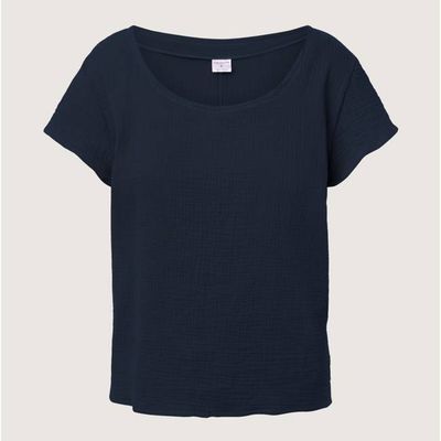 Musselin-Shirt Coube dunkelblau