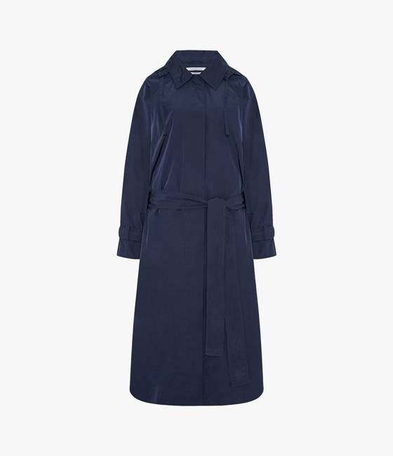 Recycled Nylon Trench | Navy