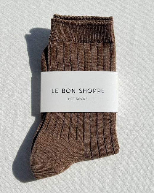 Her Socks - dark tan