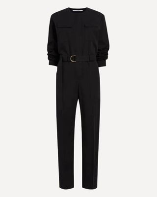 Collarless Jumpsuit | Black