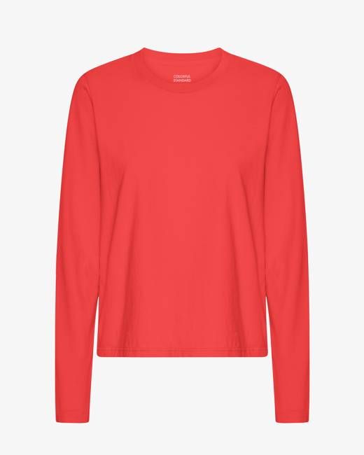 Women Organic LS T-Shirt - Red Tangerine
