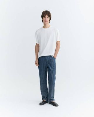 Straight pants with natural dyed stripes Stan