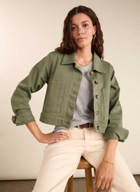 Kristi Organic Cotton Cropped Denim Jacket