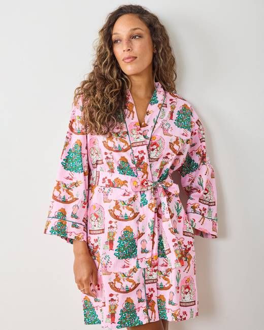 Cowboy Christmas - Getting Ready Robe - Pink Boots