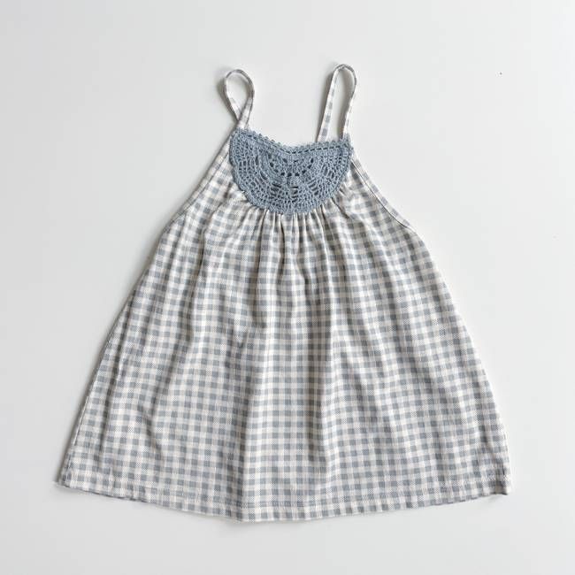 Cornelia Camisole, Gingham Print, Azul, Size 6
