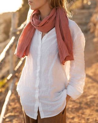 Petra - Linen Shirt in White