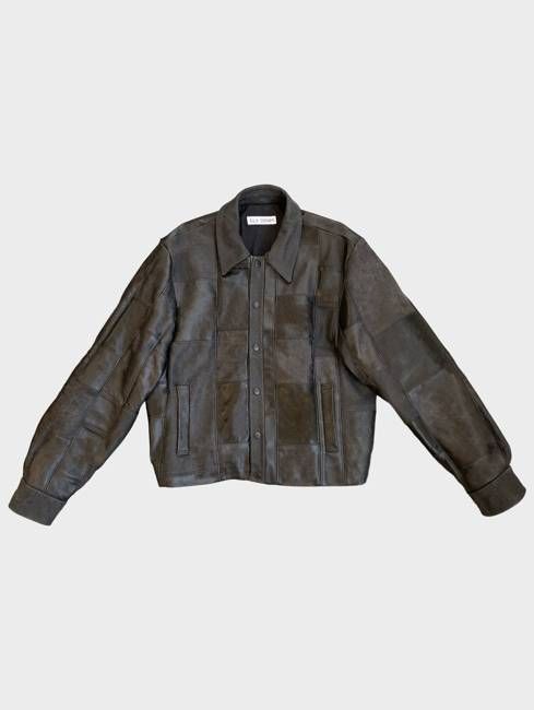Charcoal Black Leather Bailey Bomber | One-of-a-kind