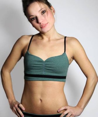 Bio Bustier Yoga grün-meliert