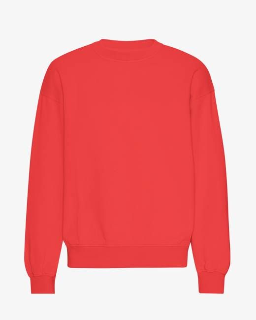 Organic Oversized Crew - Red Tangerine